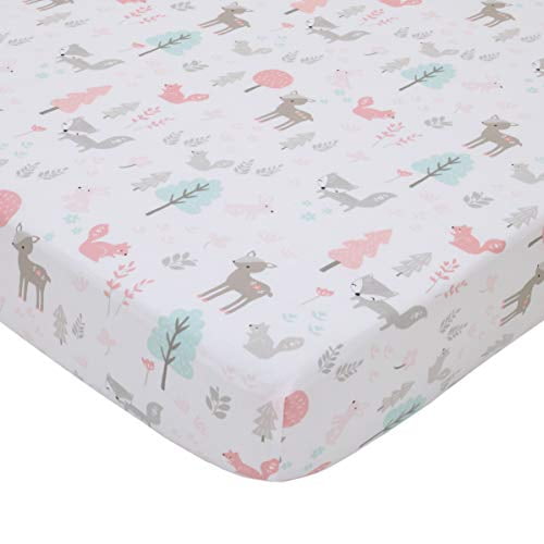 Woodland Friends Aqua Just Born 100% Cotton Fitted Crib Sheets Woodland Friends Aqua Just Born 100% Cotton Fitted Crib Sheets